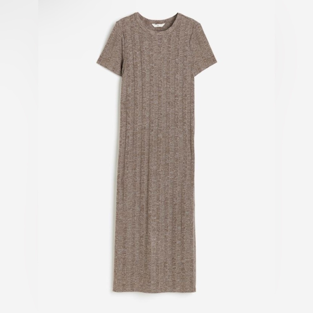 h&m ribbed mole dress
